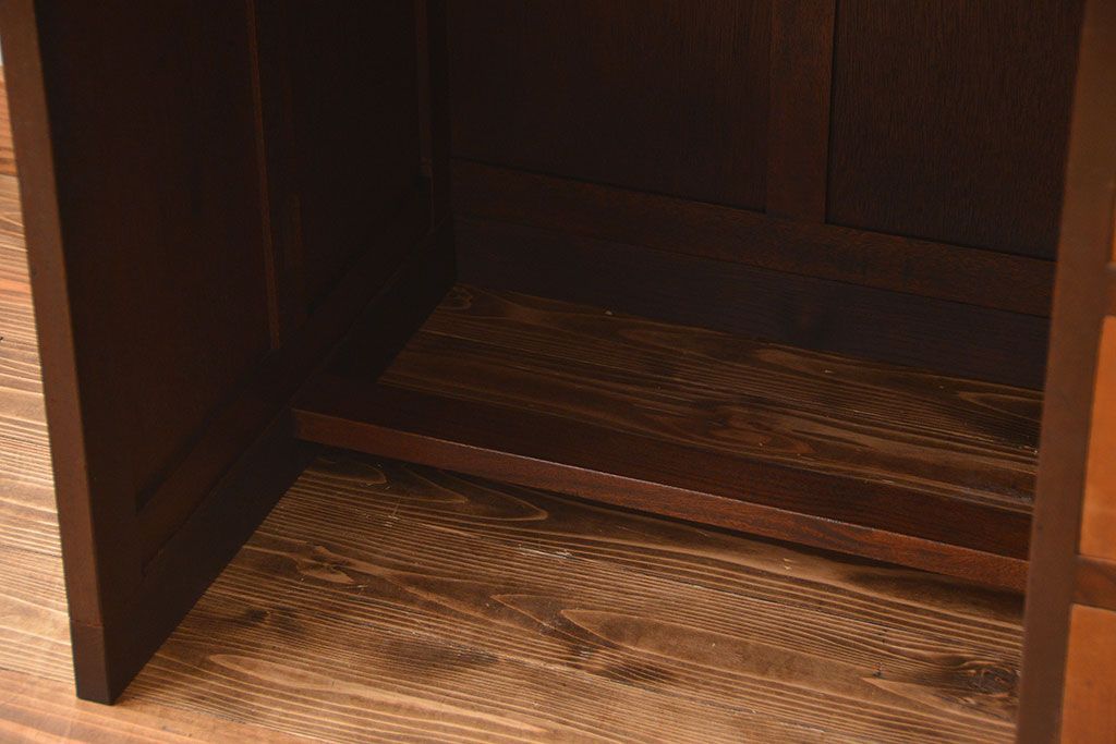 レトロ家具　昭和レトロ　ナラ材のかわいい片袖机