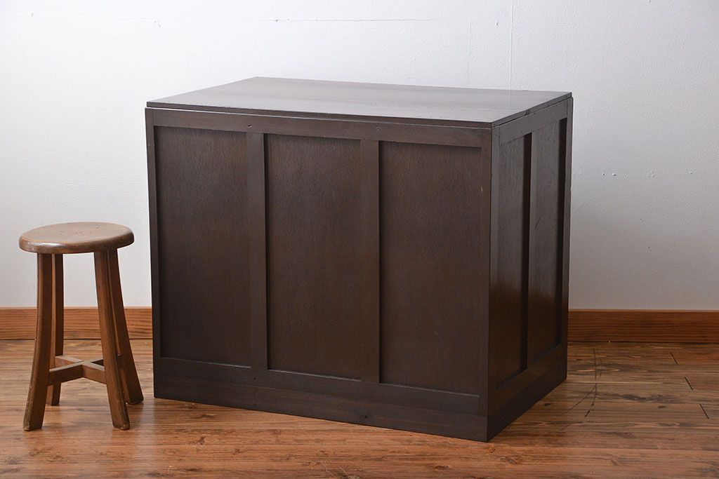 レトロ家具　昭和レトロ　ナラ材のかわいい片袖机