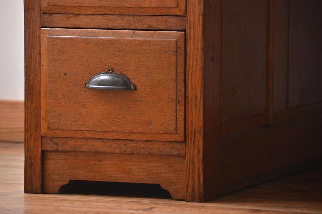 アンティーク家具　アンティーク　ナラ材!組み立て式両袖机