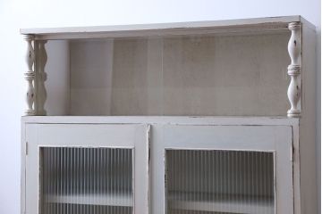 アンティーク家具　アンティークペイント　2杯引き出し付き本箱