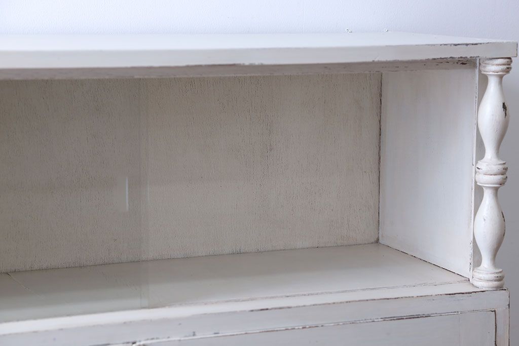 アンティーク家具　アンティークペイント　2杯引き出し付き本箱