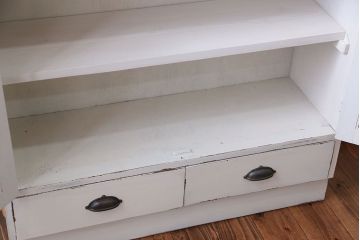 アンティーク家具　アンティークペイント　2杯引き出し付き本箱