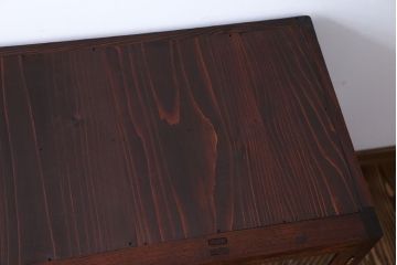 アンティーク家具　前面欅材!小振りなガラス戸収納棚