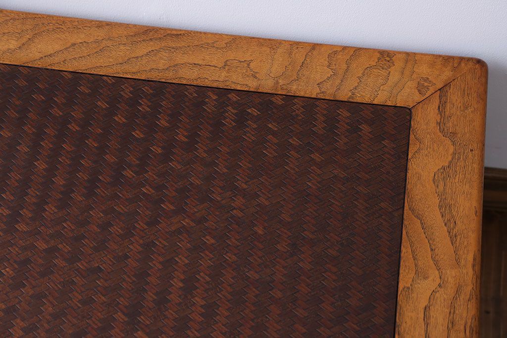 アンティーク家具　古民具・骨董　網代模様天板の座卓