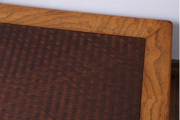 アンティーク家具　古民具・骨董　網代模様天板の座卓