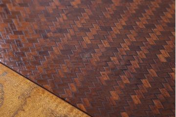 アンティーク家具　古民具・骨董　網代模様天板の座卓