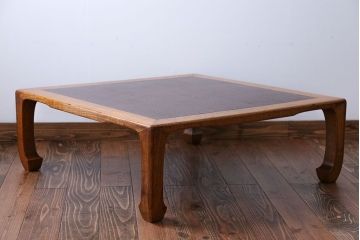 アンティーク家具　古民具・骨董　網代模様天板の座卓