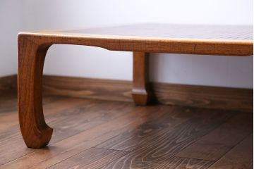 アンティーク家具　古民具・骨董　網代模様天板の座卓