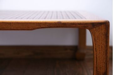アンティーク家具　古民具・骨董　網代模様天板の座卓