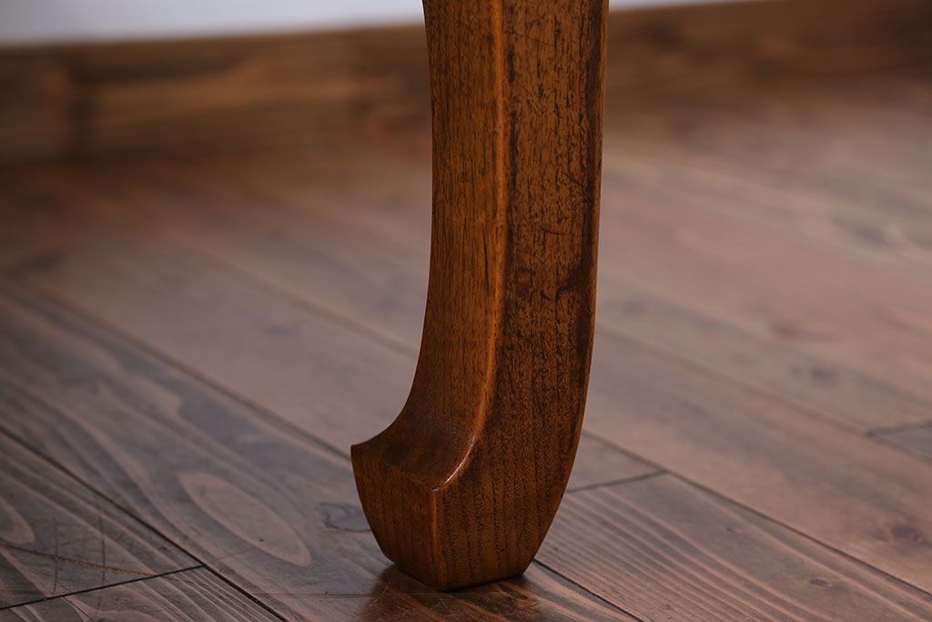 アンティーク家具　古民具・骨董　網代模様天板の座卓