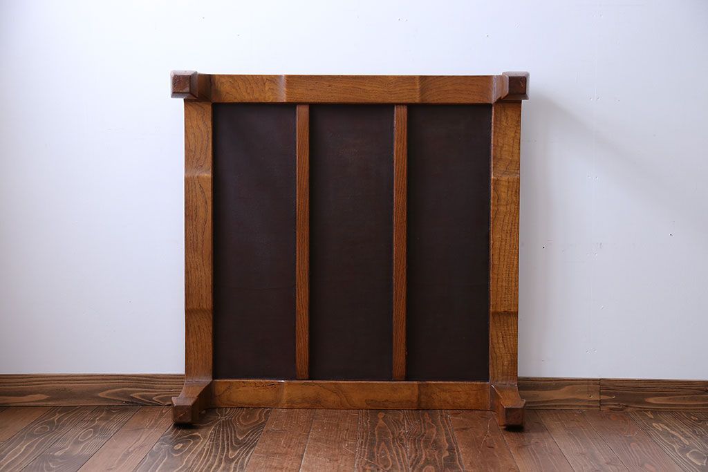 アンティーク家具　古民具・骨董　網代模様天板の座卓