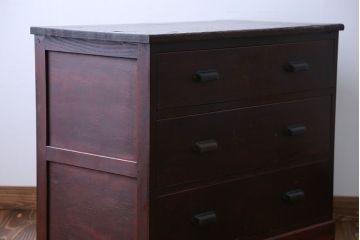 アンティーク家具　アンティーク　前面ナラ材の上品なチェスト