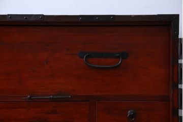 アンティーク家具　脚付き　観音開き時代箪笥ローボード(2)