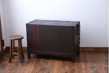 アンティーク家具　脚付き　観音開き時代箪笥ローボード(2)