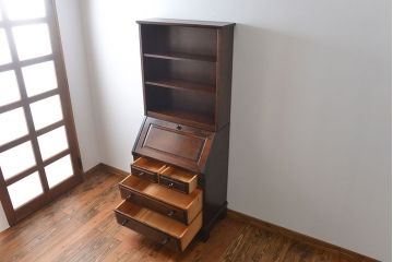 中古　北海道民芸家具　ライティングビューロー