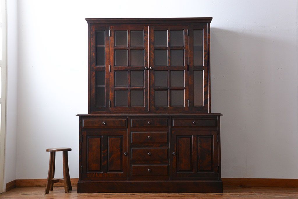 中古　北海道民芸家具　食器棚