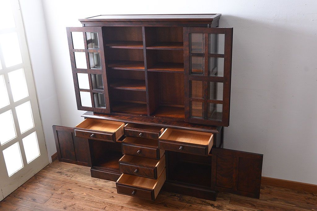 中古　北海道民芸家具　食器棚