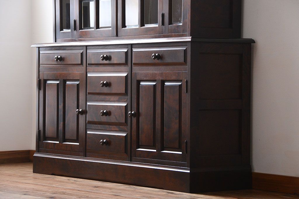 中古　北海道民芸家具　食器棚