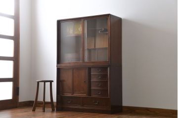 レトロ家具　昭和レトロ　前面桑張りの茶箪笥
