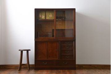 レトロ家具　昭和レトロ　前面桑張りの茶箪笥
