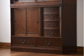 レトロ家具　昭和レトロ　前面桑張りの茶箪笥