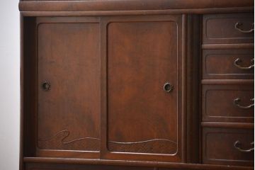 レトロ家具　昭和レトロ　前面桑張りの茶箪笥