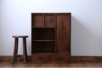 アンティーク家具　大正ロマン　古い木の戸棚