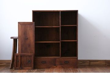 アンティーク家具　大正ロマン　古い木の戸棚
