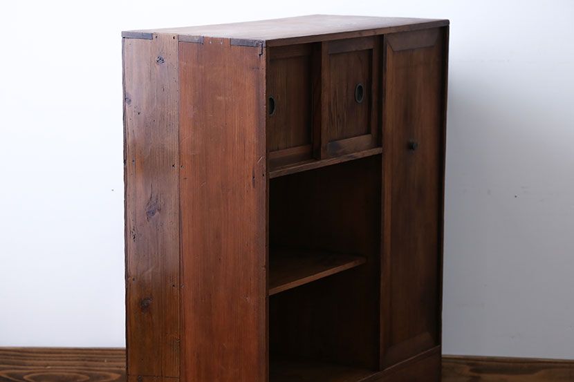 アンティーク家具　大正ロマン　古い木の戸棚