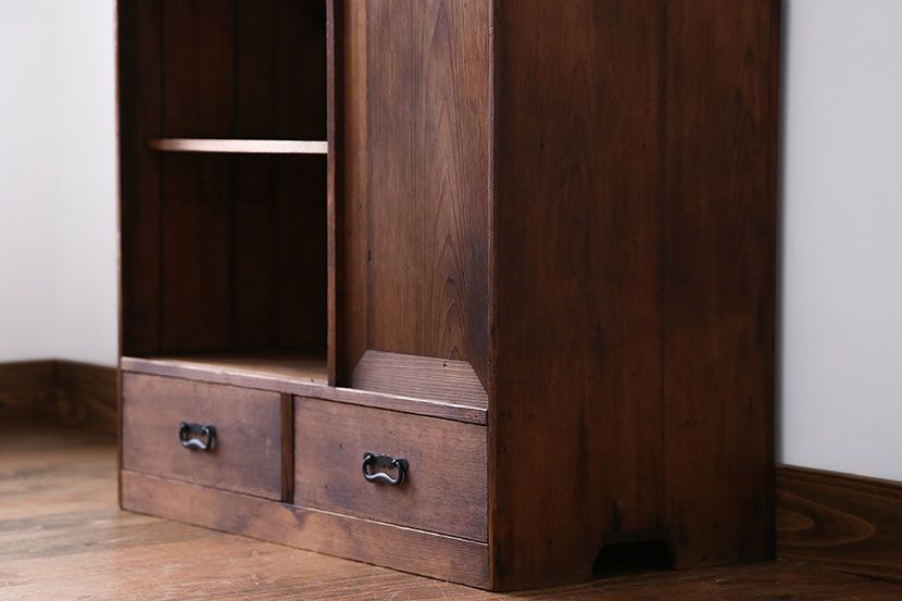 アンティーク家具　大正ロマン　古い木の戸棚
