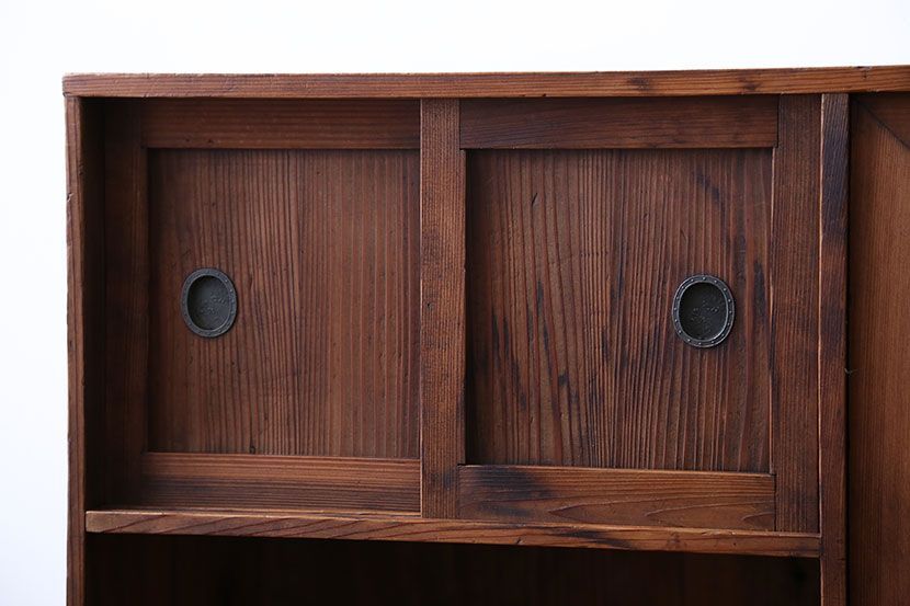 アンティーク家具　大正ロマン　古い木の戸棚