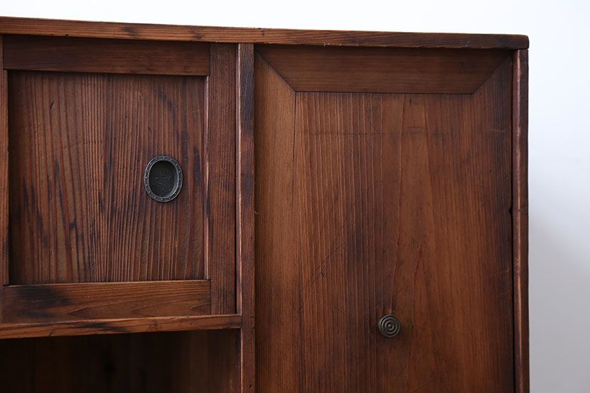 アンティーク家具　大正ロマン　古い木の戸棚