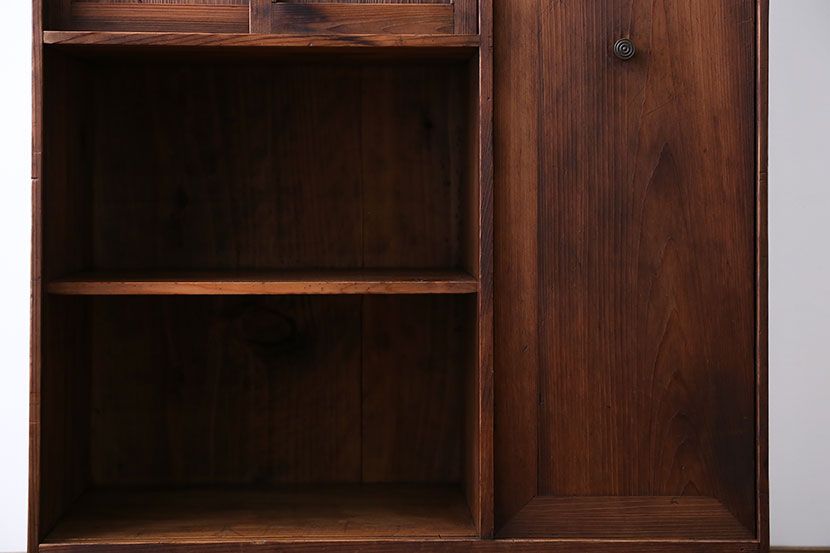 アンティーク家具　大正ロマン　古い木の戸棚