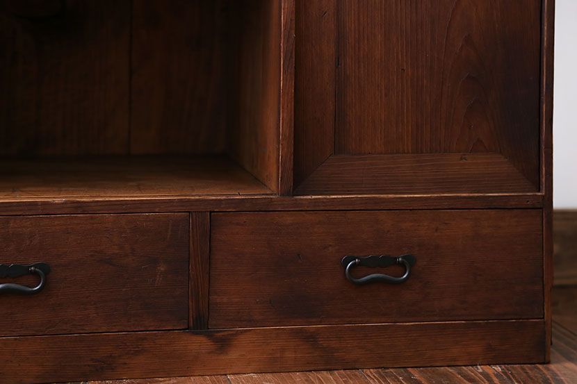 アンティーク家具　大正ロマン　古い木の戸棚