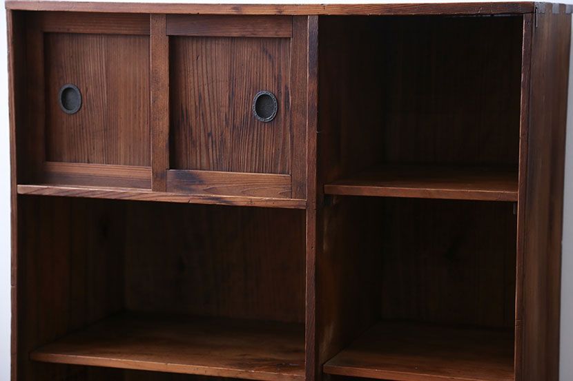 アンティーク家具　大正ロマン　古い木の戸棚