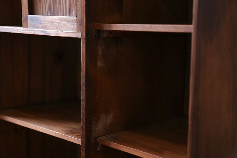 アンティーク家具　大正ロマン　古い木の戸棚