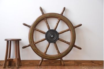アンティーク雑貨　アンティーク　欅材!ラット(操舵輪)