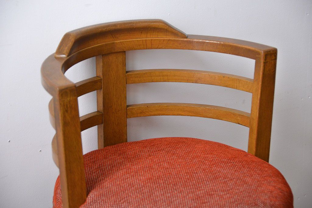 アンティーク家具　アンティーク　ナラ材の回転椅子