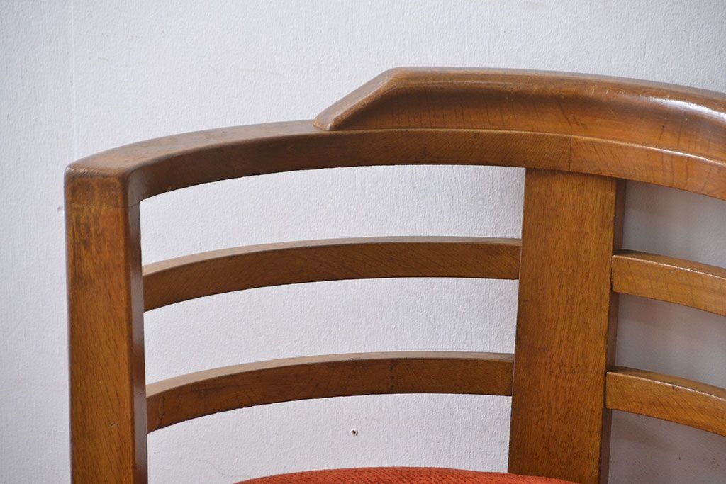 アンティーク家具　アンティーク　ナラ材の回転椅子