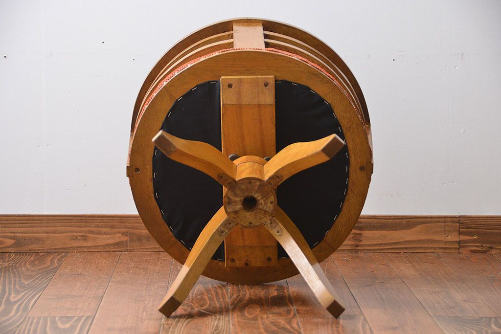 アンティーク家具　アンティーク　ナラ材の回転椅子