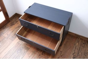 アンティーク家具　アンティーク　ペイント鉄脚ローチェスト(1)