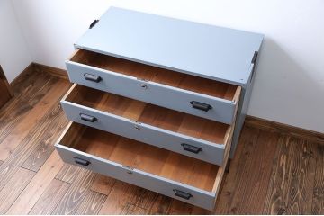 アンティーク家具　アンティーク　ペイント鉄脚ローチェスト(2)