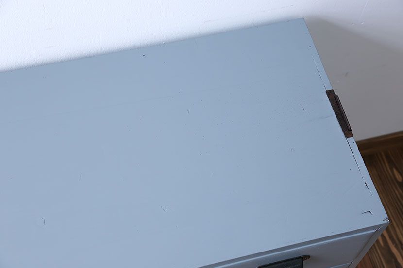 アンティーク家具　アンティーク　ペイント鉄脚ローチェスト(2)