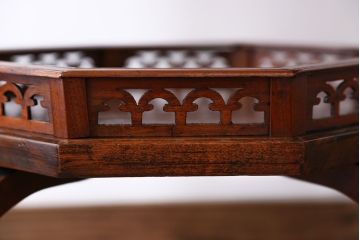 アンティーク家具　イギリスアンティーク　キャスター付きオクタゴンテーブル