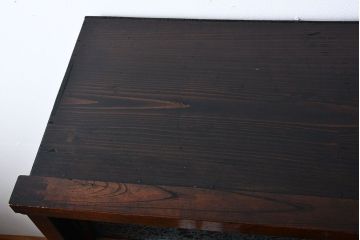 アンティーク家具　アンティーク　前面欅材　グルーチップガラス食器棚