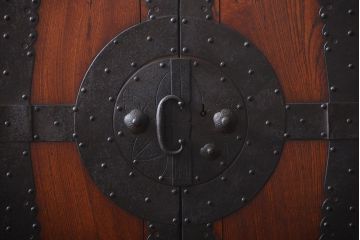 アンティーク家具　古民具・骨董　前面欅材　観音開き時代箪笥