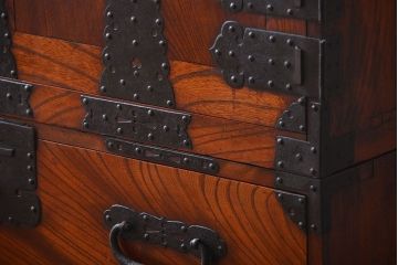 アンティーク家具　古民具・骨董　前面欅材　観音開き時代箪笥