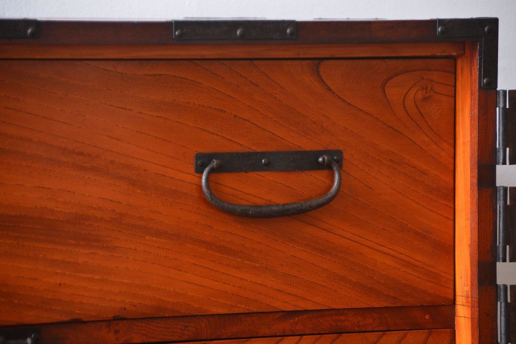 アンティーク家具　古民具・骨董　前面欅材　観音開き時代箪笥