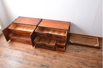 アンティーク家具　古民具・骨董　前面欅材　観音開き時代箪笥