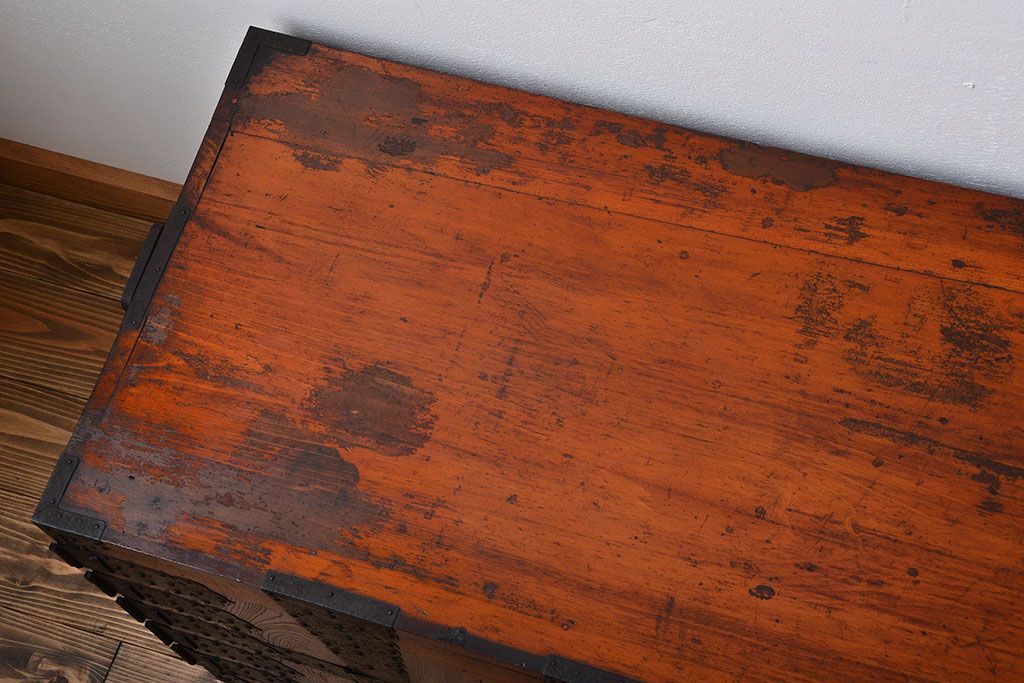 アンティーク家具　古民具・骨董　前面欅材　観音開き時代箪笥